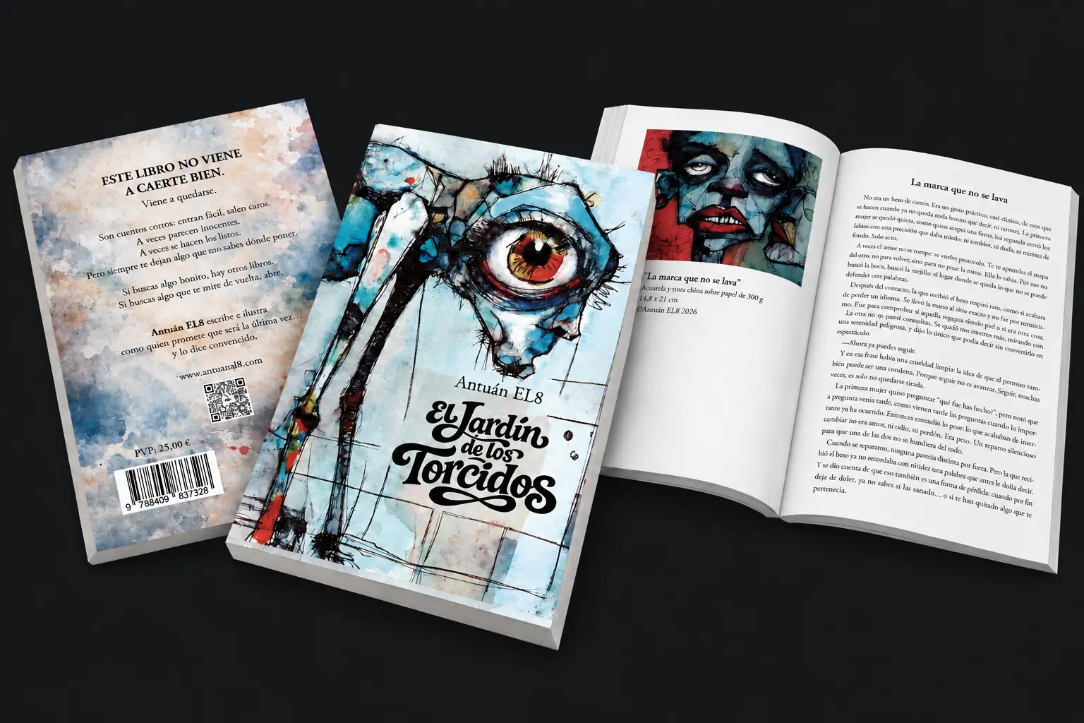 El jardín de los torcidos: portada, contraportada e interior